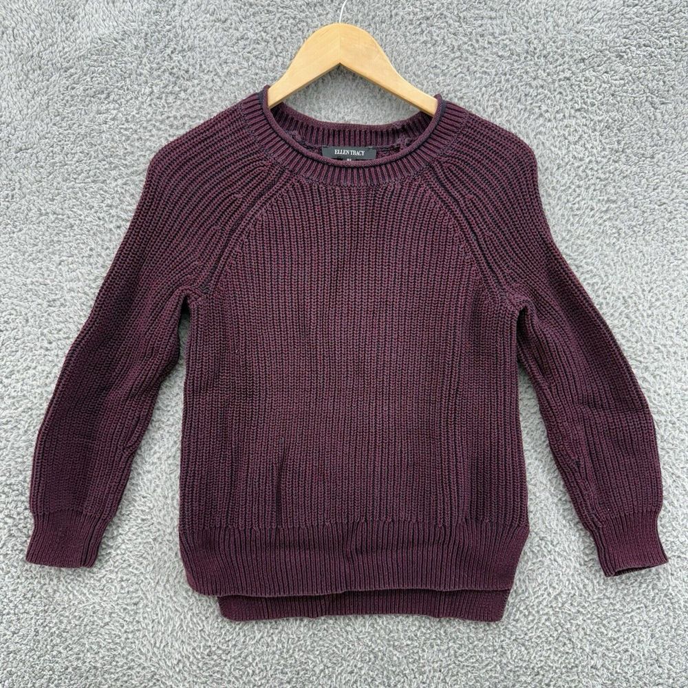 Ellen Tracy Women's Port‎ Marled Rolled Neck Cozycore Sweater Small Burgundy